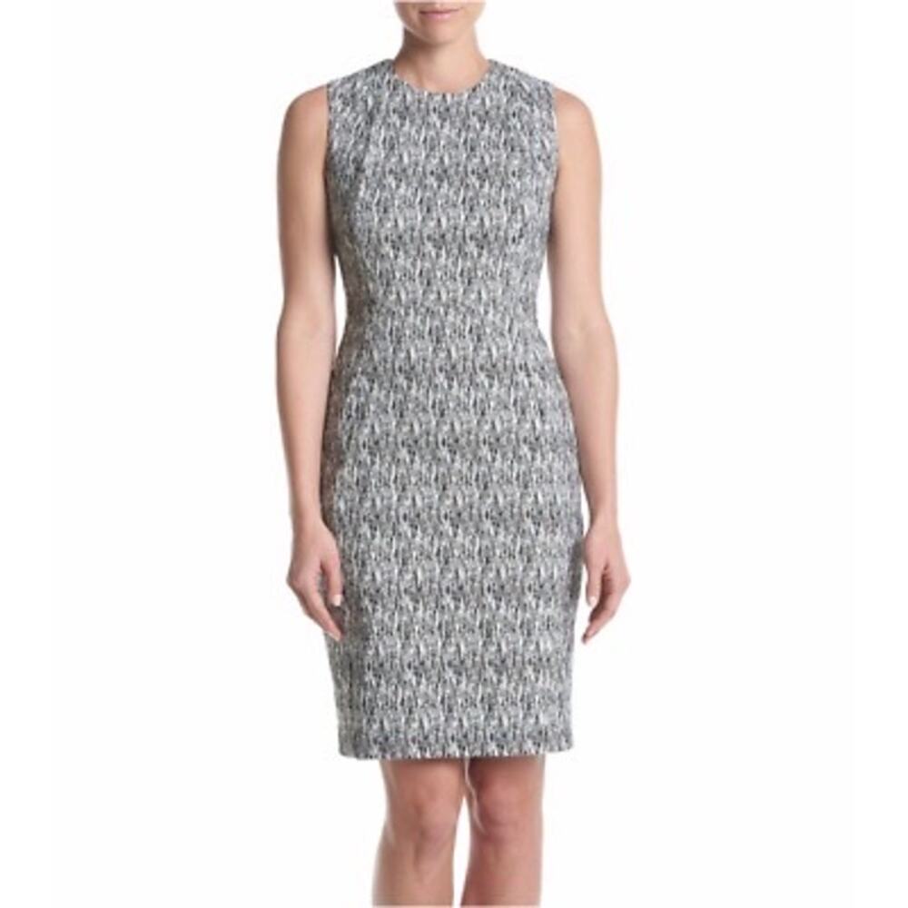 Calvin Klein Abstract Print Black Multi Sleeveless Dress Size 4